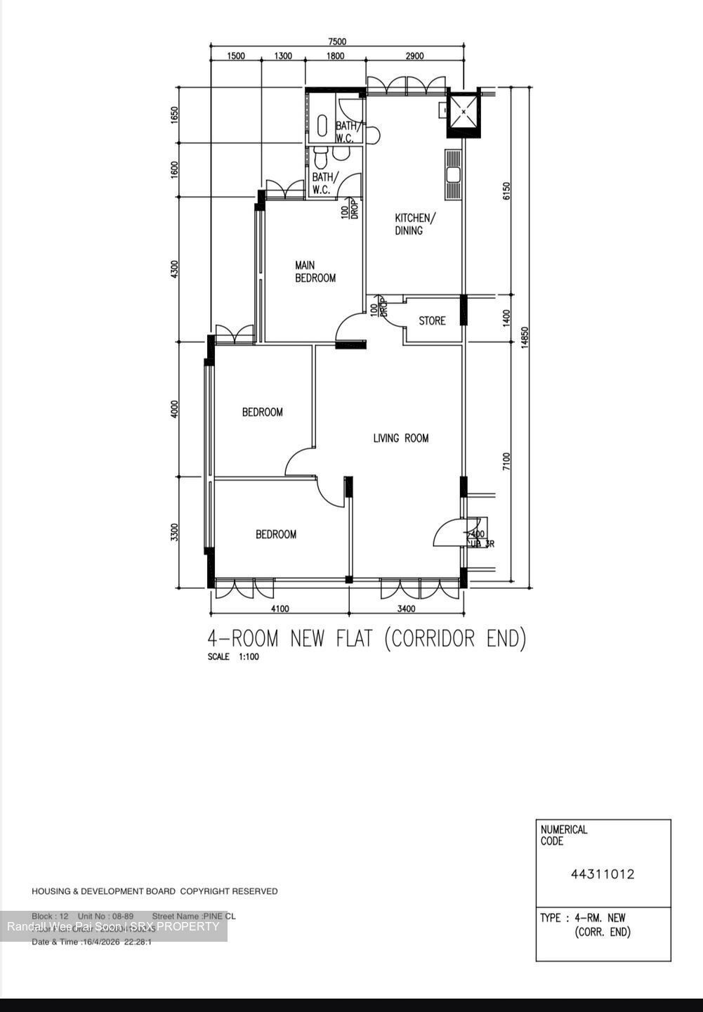 Blk 12 Pine Close (Geylang), HDB 4 Rooms #548840021